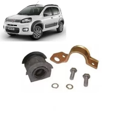 KIT BARRA ESTABILIZADORA DIANTEIRA FIAT NOVO UNO COM FURO 16 MM LADO DIREITO 2010 EM DIANTE - VIPPEL VP76781