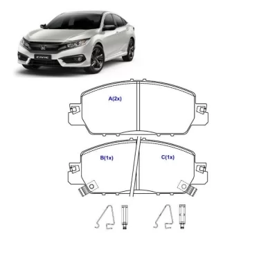JOGO PASTILHA DE FREIO DIANTEIRO HONDA NEW CIVIC 2017 EM DIANTE - SYL 4256