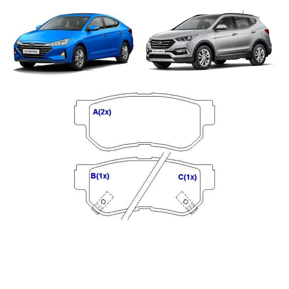 JOGO PASTILHA DE FREIO TRASEIRO HYUNDAI AZERA, SANTA FÉ, SONATA E TUCSON E KIA SPORTAGE 2001 EM DIANTE - SYL 2276