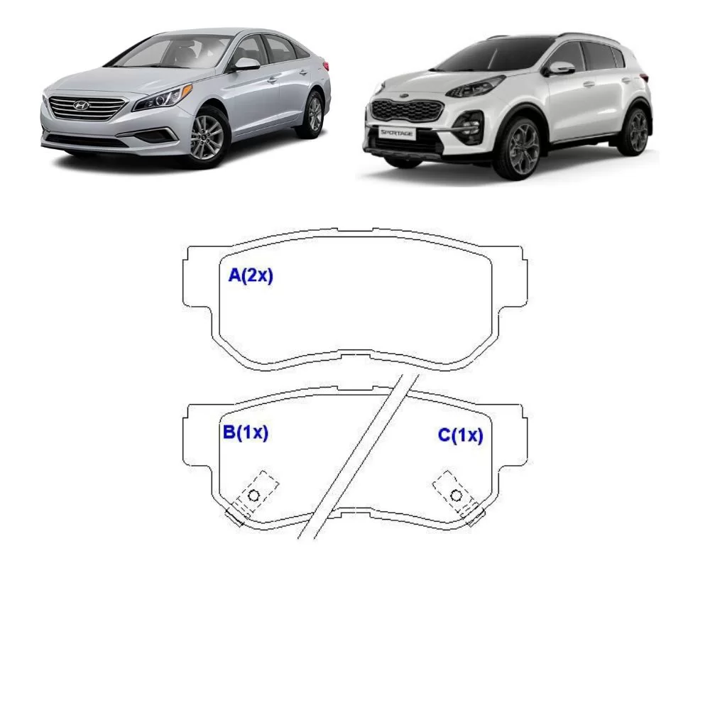 JOGO PASTILHA DE FREIO TRASEIRO HYUNDAI AZERA, SANTA FÉ, SONATA E TUCSON E KIA SPORTAGE 2001 EM DIANTE - SYL 2276