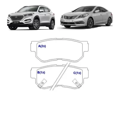 JOGO PASTILHA DE FREIO TRASEIRO HYUNDAI AZERA, SANTA FÉ, SONATA E TUCSON E KIA SPORTAGE 2001 EM DIANTE - SYL 2276