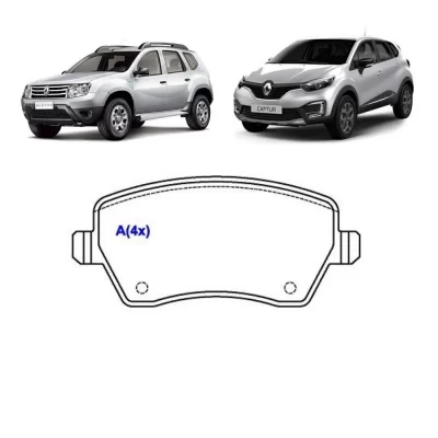 JOGO PASTILHA DE FREIO DIANTEIRO RENAULT CAPTUR E DUSTER 2011 EM DIANTE - SYL 2340