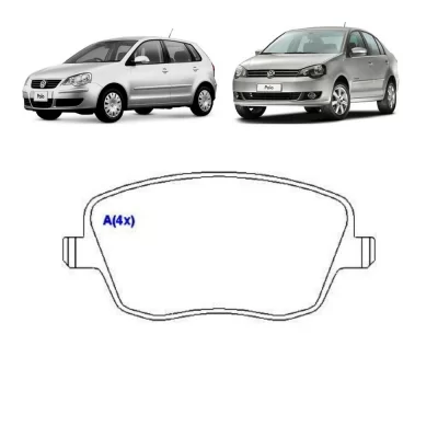 JOGO PASTILHA DE FREIO DIANTEIRO SEAT CORDOBA E IBIZA E VOLKSWAGEN VW POLO 1999 EM DIANTE - SYL 1411