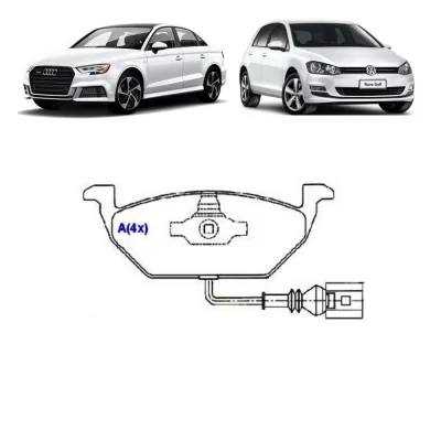 JOGO PASTILHA DE FREIO DIANTEIRO AUDI A3 E VOLKSWAGEN VW GOLF, POLO E SPACEFOX 2002 EM DIANTE - SYL 1051