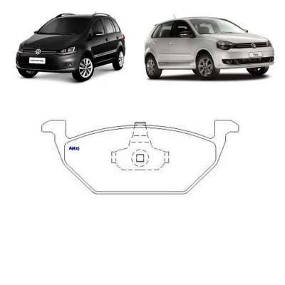 JOGO PASTILHA DE FREIO DIANTEIRO AUDI A3 E VOLKSWAGEN VW GOLF E SPACEFOX 2002 EM DIANTE - SYL 1047