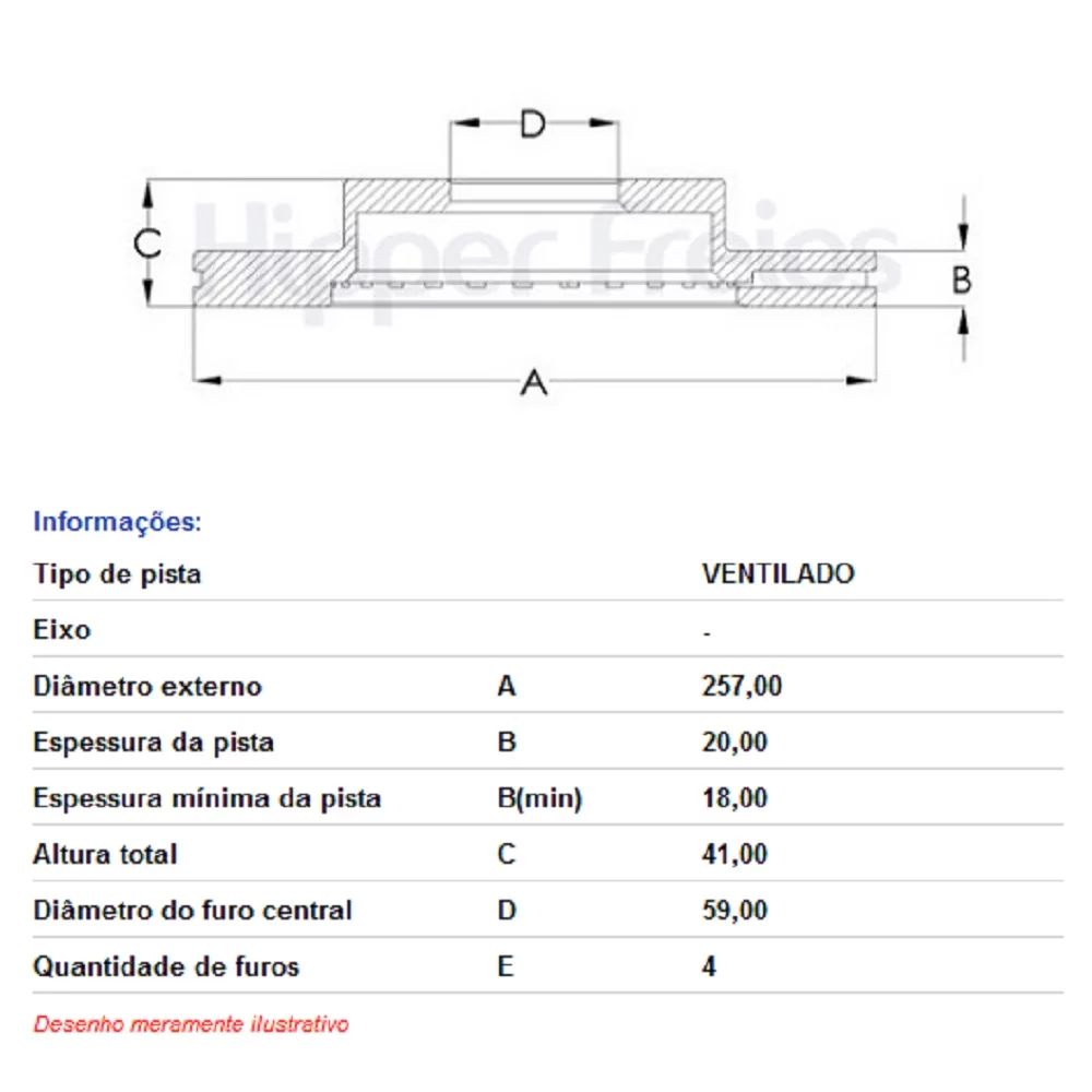 PAR DISCO DE FREIO DIANTEIRO FIAT DOBLO, IDEA, PALIO, PUNTO, SIENA, STRADA, TEMPRA E TIPO 1992 EM DIANTE - HIPPER FREIOS HF30