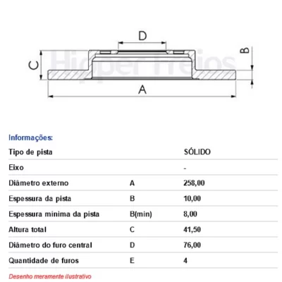 PAR DISCO DE FREIO TRASEIRO KIA CERATO 2006 EM DIANTE - HIPPER FREIOS HF358B