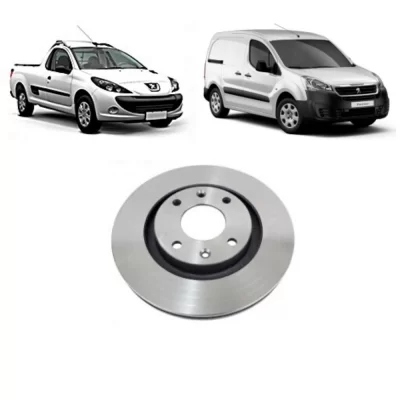 PAR DISCO DE FREIO DIANTEIRO CITROEN BERLINGO, C3 E C4 E PEUGEOT 206, 207 E PARTNER 2000 EM DIANTE - HIPPER FREIOS HF750