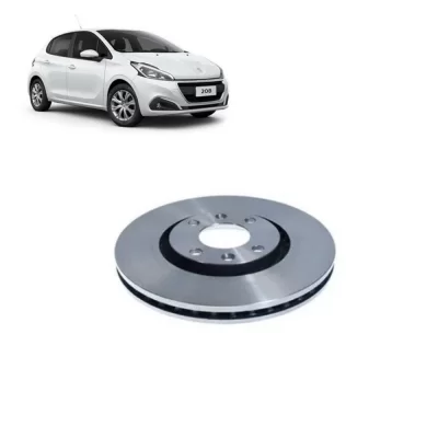 PAR DISCO DE FREIO DIANTEIRO CITROEN AIRCROSS, C3, C4 E C5 E PEUGEOT 208, 307, 308, 408 DE 1999 EM DIANTE - HIPPER FREIOS HF752