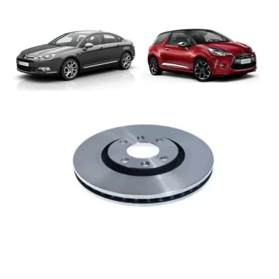 PAR DISCO DE FREIO DIANTEIRO CITROEN AIRCROSS, C3, C4 E C5 E PEUGEOT 208, 307, 308, 408 DE 1999 EM DIANTE - HIPPER FREIOS HF752
