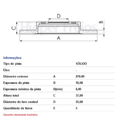 PAR DISCO DE FREIO TRASEIRO TOYOTA COROLLA 2008 ATÉ 2019 - HIPPER FREIOS HF504A