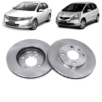 PAR DISCO DE FREIO DIANTEIRO HONDA CITY, CIVIC E FIT 1991 EM DIANTE - HIPPER FREIOS HF700