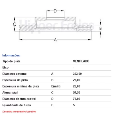 PAR DISCO DE FREIO DIANTEIRO VOLKSWAGEN VW AMAROK 2.0 DE 2010 EM DIANTE - HIPPER FREIOS HF90