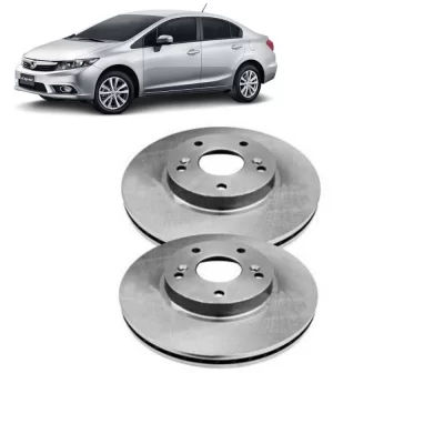PAR DISCO DE FREIO DIANTEIRO HONDA NEW CIVIC 2007 EM DIANTE - HIPPER FREIOS HF700F