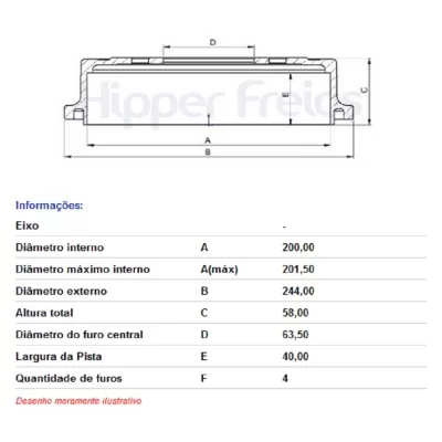PAR TAMBOR DE FREIO TRASEIRO FORD NEW FIESTA E KA 2011 EM DIANTE - HIPPER FREIOS HF19C