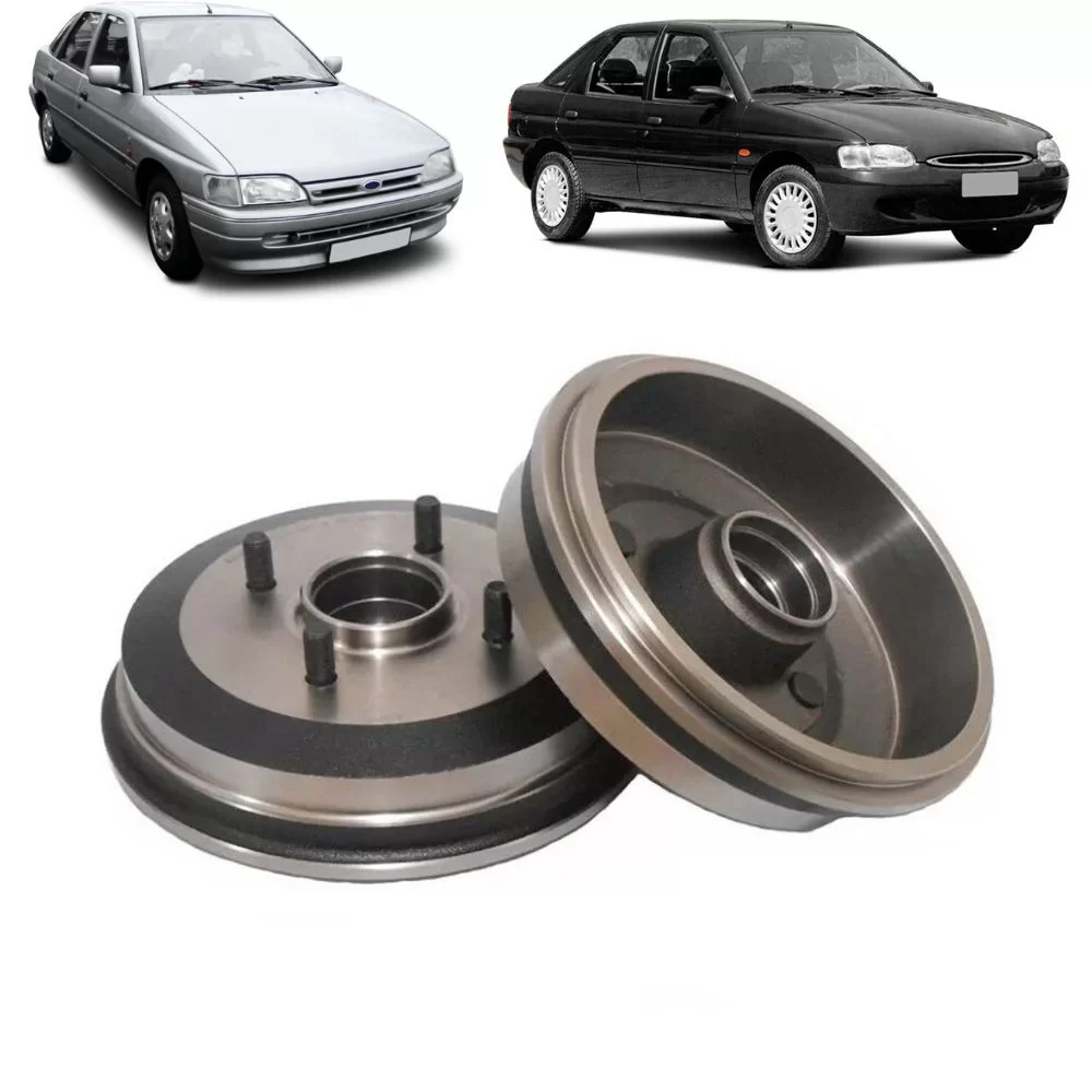 PAR TAMBOR DE FREIO TRASEIRO FORD ESCORT E VERONA E VOLKSWAGEN VW LOGUS E POINTER 1993 EM DIANTE - HIPPER FREIOS HF111