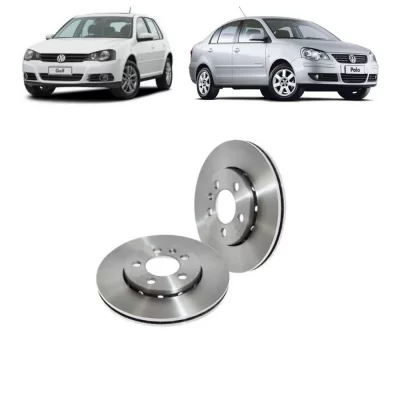 PAR DISCO DE FREIO DIANTEIRO VOLKSWAGEN VW CROSSFOX, FOX, GOLF, POLO E SPACEFOX 1998 EM DIANTE - HIPPER FREIOS HF81