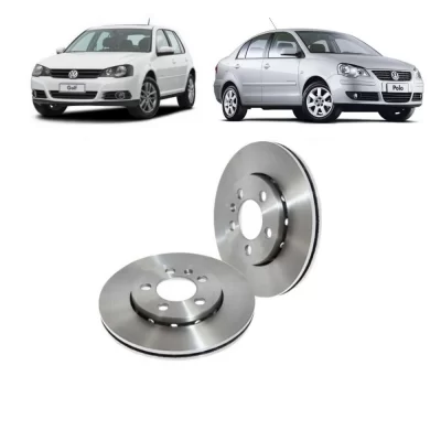 PAR DISCO DE FREIO DIANTEIRO AUDI A1 E VOLKSWAGEN VW CROSSFOX, FOX, GOLF, POLO, SPACEFOX 1996 EM DIANTE - MDS FREIOS D35A