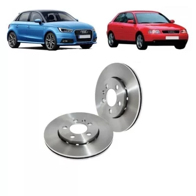 PAR DISCO DE FREIO DIANTEIRO AUDI A1 E VOLKSWAGEN VW CROSSFOX, FOX, GOLF, POLO, SPACEFOX 1996 EM DIANTE - MDS FREIOS D35A