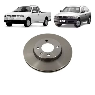 PAR DISCO DE FREIO DIANTEIRO VOLKSWAGEN VW GOL, GOLF E SAVEIRO E FORD ROYALE E VERSAILLES 1991 EM DIANTE - HIPPER FREIOS HF02B