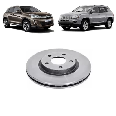 PAR DISCO DE FREIO DIANTEIRO CITROEN C4 E JEEP COMPASS E MITSUBISHI OUTLANDER 2006 EM DIANTE - MDS FREIOS D377G