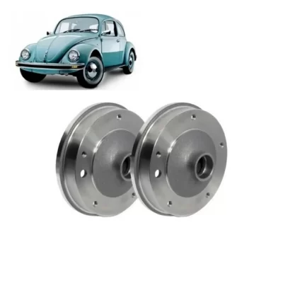 PAR TAMBOR DE FREIO DIANTEIRO VOLKSWGEN VW FUSCA E KARMANN GHIA 1959 ATÉ 1974 - MDS FREIOS T02