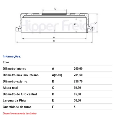 PAR TAMBOR DE FREIO TRASEIRO VOLKSWGEN VW CROSSFOX, FOX, POLO E  SPACEFOX 2002 ATÉ 2019 - HIPPER FREIOS - HF08A