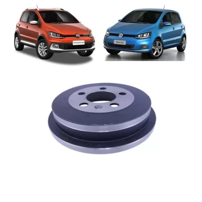 PAR TAMBOR DE FREIO TRASEIRO VOLKSWGEN VW CROSSFOX, FOX, POLO E  SPACEFOX 2002 ATÉ 2019 - HIPPER FREIOS - HF08A