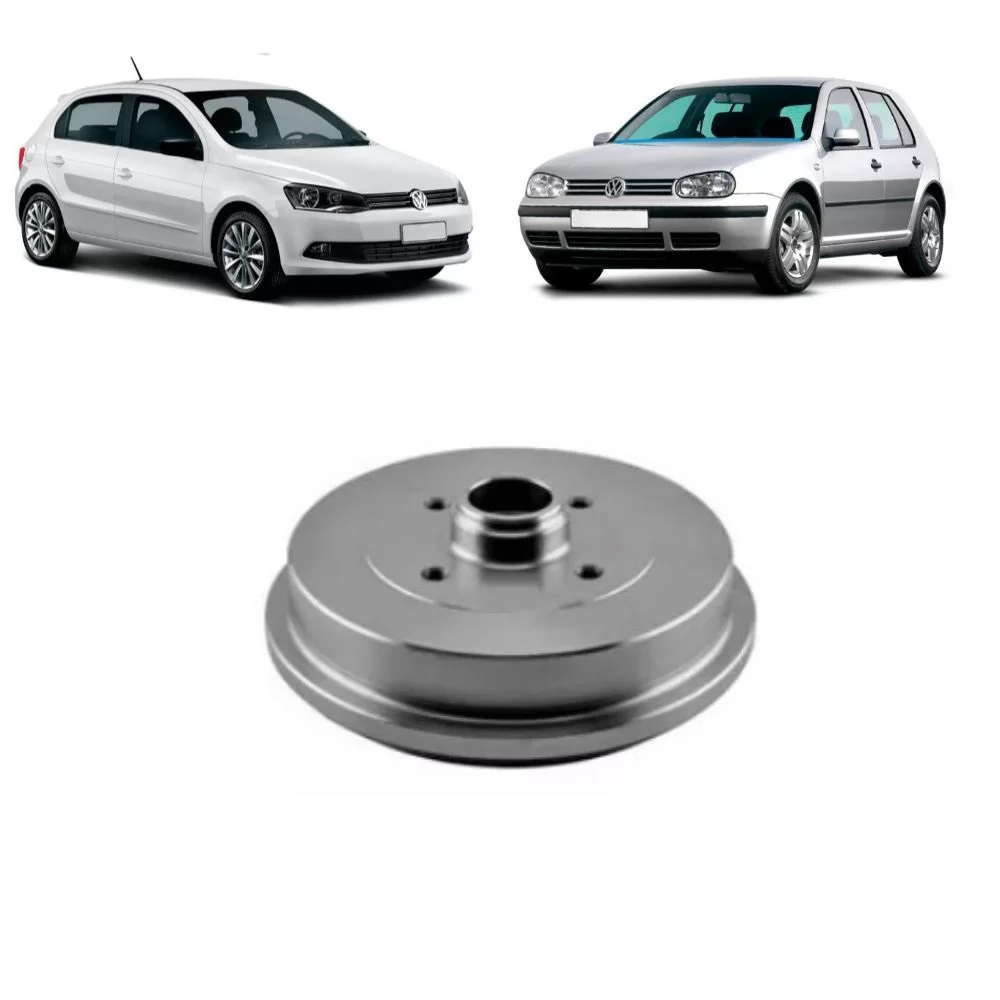 PAR TAMBOR DE FREIO TRASEIRO FORD ROYALE E VERSAILLES E VOLKSWAGEN VW GOL, GOLF, SAVEIRO E VOYAGE 1986 EM DIANTE - HIPPER FREIOS HF64