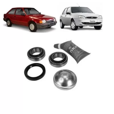 KIT ROLAMENTO DE RODA TRASEIRA FORD ESCORT, FIESTA, KA E VERONA E VOLKSWAGEN VW LOGUS E POINTER 1993 EM DIANTE - SKF VKBA4533