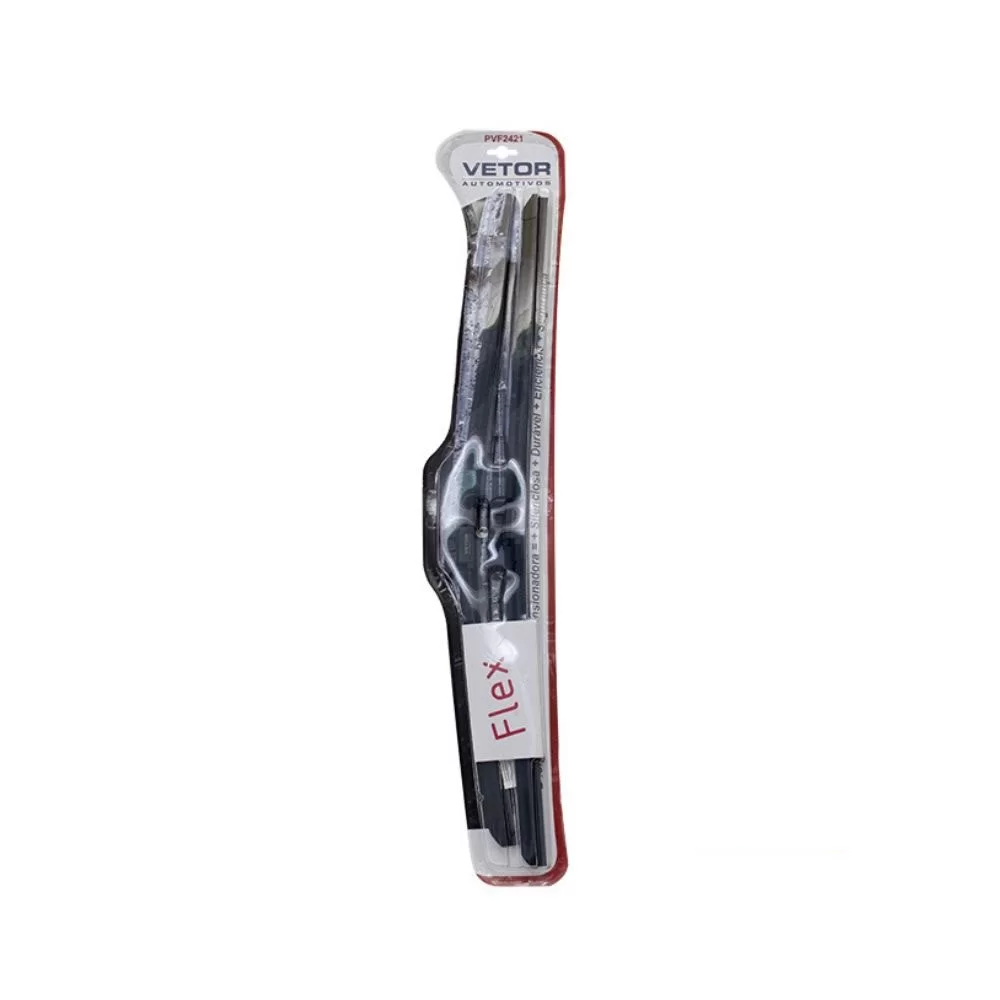 PAR DE PALHETA LIMPADOR PARA-BRISA 24 E 21 POLEGADAS GENERAL MOTORS GM E VOLKSWAGEN VW FLEX - VETOR PVF2421
