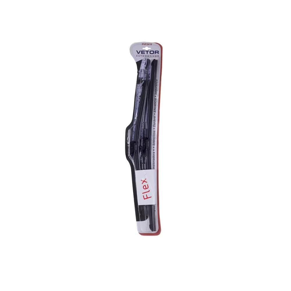 PAR DE PALHETA LIMPADOR PARA-BRISA 24 E 19 POLEGADAS HYUNDAI E VOLKSWAGEN VW FLEX - VETOR PVF2419