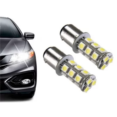 PAR DE LÂMPADA DE LED BRANCA 1034 E 1156 TORRE 18 LEDs APLICAÇÃO PARA LANTERNA E FREIO 2 POLOS - VELOX - 935316