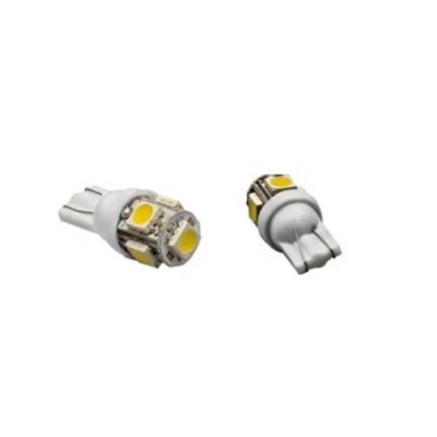 PAR DE LÂMPADA LED T10 PINGO SUPER BRANCO 5 LEDs 12V (TORRE) - TIGER - TG1014007