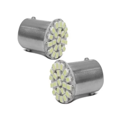 PAR DE LÂMPADA DE LED BRANCA 1034 E 1156 TORRE 22 LEDs APLICAÇÃO PARA LANTERNA E FREIO 2 POLOS - TIGER - TG1014018