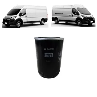 FILTRO DE OLEO LUBRIFICANTE IVECO, HYUNDAI, CITROEN JUMPER E PEUGEOT BOXER DE 2006 EM DIANTE - MANN FILTER - W94069