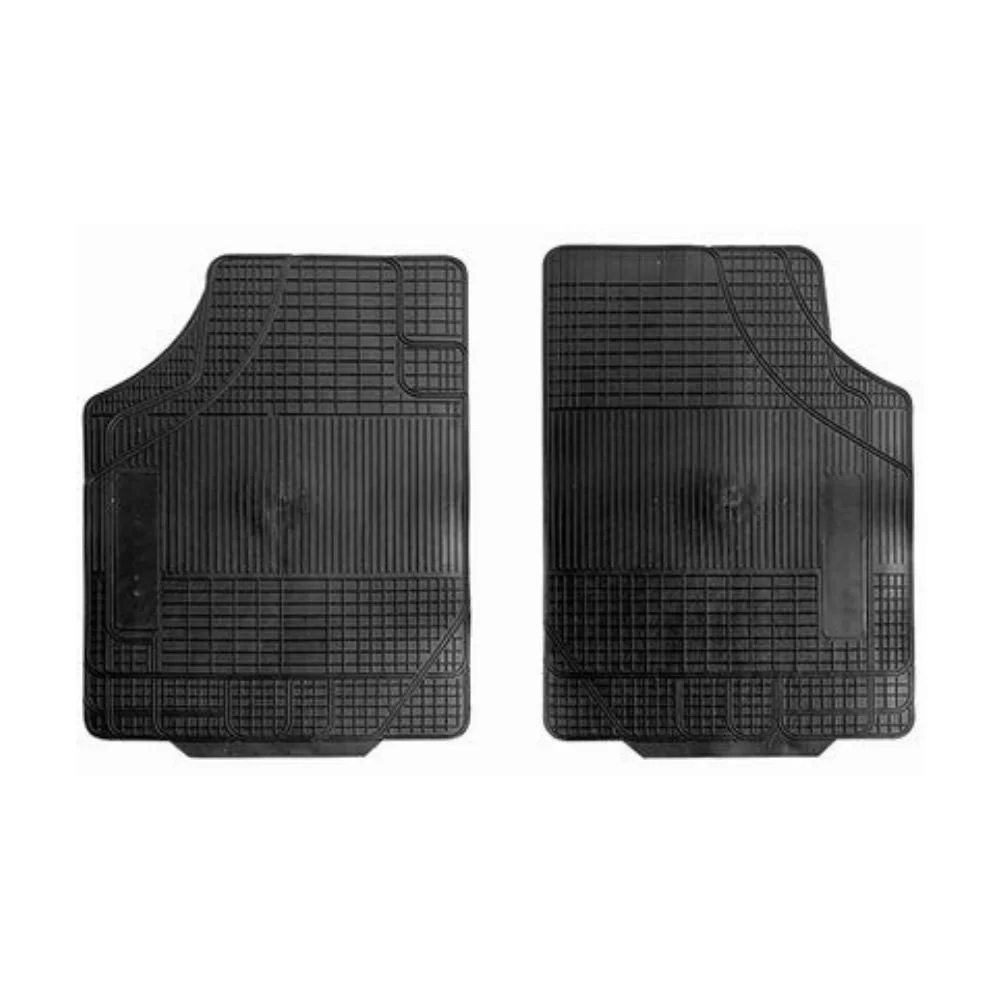 JOGO DE TAPETE AUTOMOTIVO UNIVERSAL PRETO TEXTURA ANTIDERRAPANTE COM 2 PEÇAS - FRISART 80009