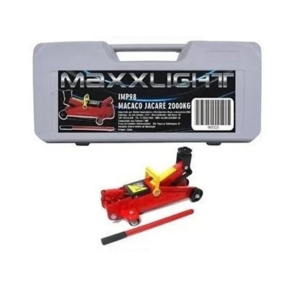 MACACO HIDRÁULICO TIPO JACARÉ CAPACIDADE 2 TONELADAS COM MALETA - MAXX LIGHT IMP98