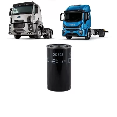 FILTRO DE ÓLEO LUBRIFICANTE FORD F250, AGRALE, IVECO E VOLKSWAGEN VW 2003 EM DIANTE - MAHLE OC502