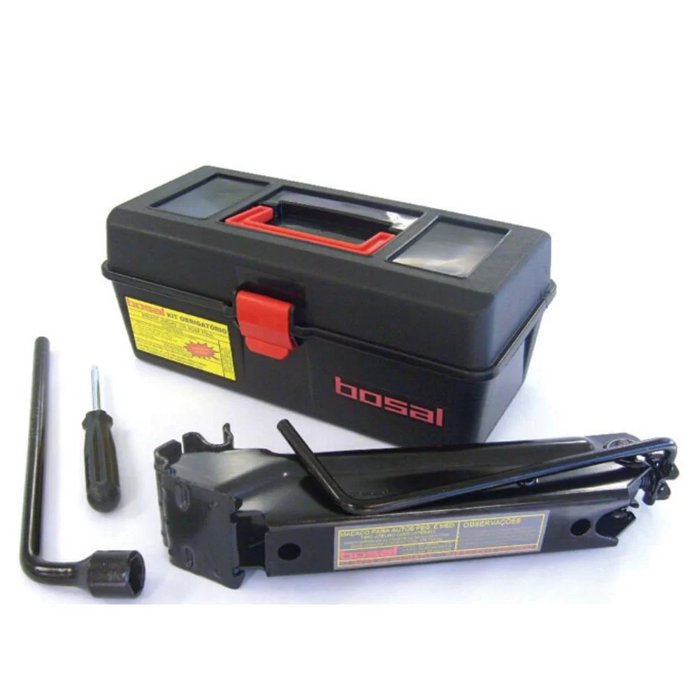 KIT MALETA COM MACACO UNIVERSAL TIPO JOELHO + CHAVE DE FENDA + CHAVE DE RODA EM L 17mm - BOSAL B75532