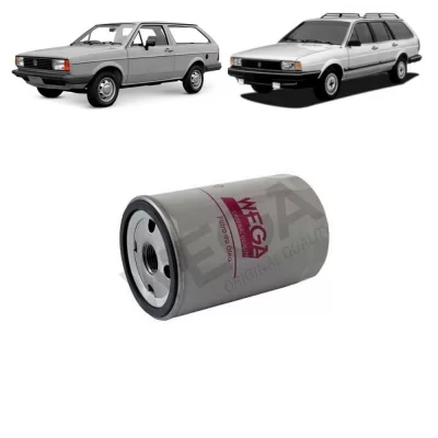 FILTRO DE ÓLEO LUBRIFICANTE  VOLKSWAGEN VW PARATI, POINTER, QUANTUM, SANTANA, SAVEIRO, VOYAGE, GOL, SAVEIRO E AUDI, SEAT, FORD (MOTOR AP) DE 1974 EM DIANTE - WEGA - WO-370