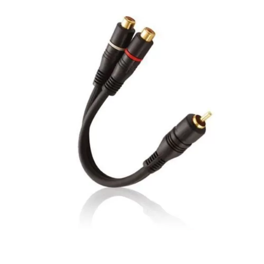 CABO Y RCA 2 FÊMEAS E 1 MACHO COM DUPLA BLINDAGEM E TERMINAL BANHADO TIGER - TG0406005
