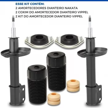 PAR DE AMORTECEDOR, COXIM E KIT DIANTEIRO GENERAL MOTORS GM CORSA 1994 ATÉ 2020 - NAKATA E VIPPEL