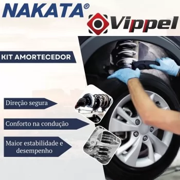 PAR DE AMORTECEDOR, COXIM E KIT DIANTEIRO VOLKSWAGEN VW GOL G2 1995 ATÉ 1999 - NAKATA E VIPPEL