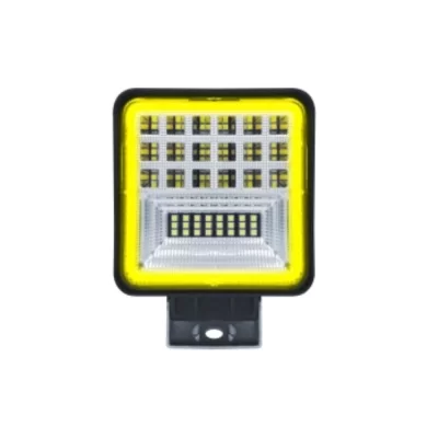 FAROL DE MILHA COM 42 LEDS 126W 7D MODELO ANGEL EYE OFF ROAD COM FUNÇÃO SETA AMBAR - RAYX LT2502