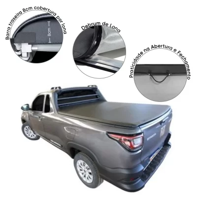 CAPOTA MARÍTIMA FIAT STRADA FREEDOM E ENDURANCE 2020 EM DIANTE CABINE SIMPLES - FLASH COVER FF216