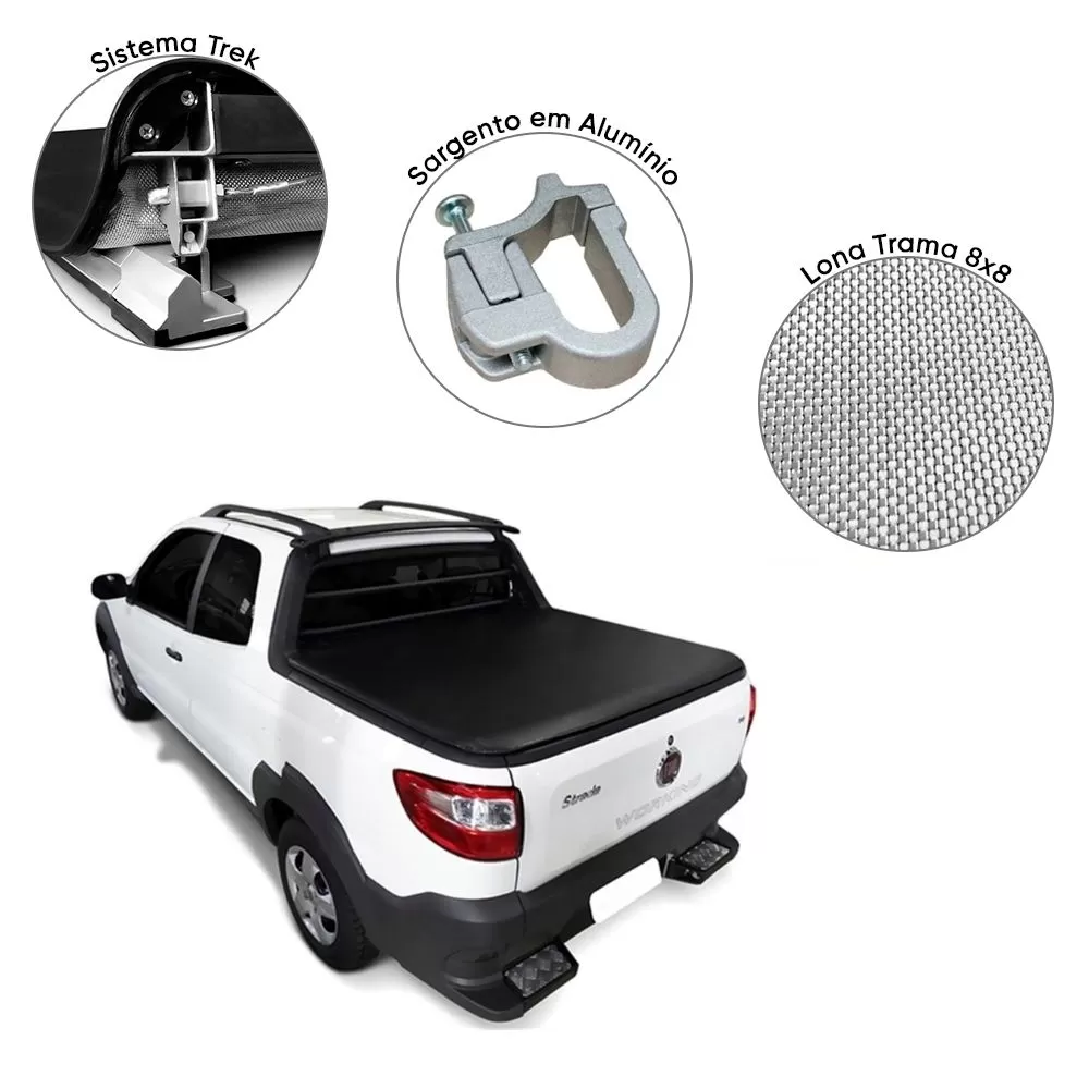 CAPOTA MARÍTIMA FLASH FORCE FIAT STRADA WORK 2014 EM DIANTE CABINE ESTENDIDA - FLASH COVER 182
