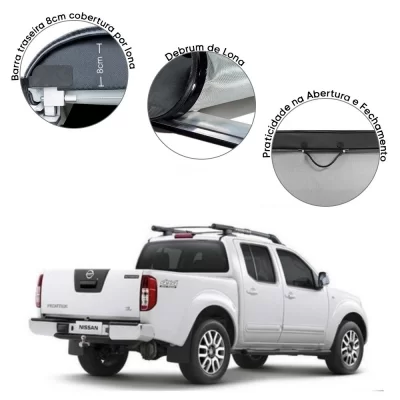 CAPOTA MARÍTIMA FLASH FORCE NISSAN FRONTIER SEL D40 DE 2009 EM DIANTE CABINE DUPLA - FLASH COVER FF123