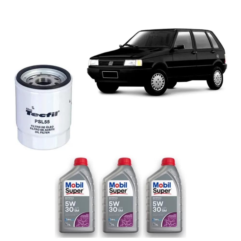 KIT PARA TROCA DE ÓLEO FIAT UNO 1.0 8V DE 2000 ATÉ 2016 - TECFIL e MOBIL