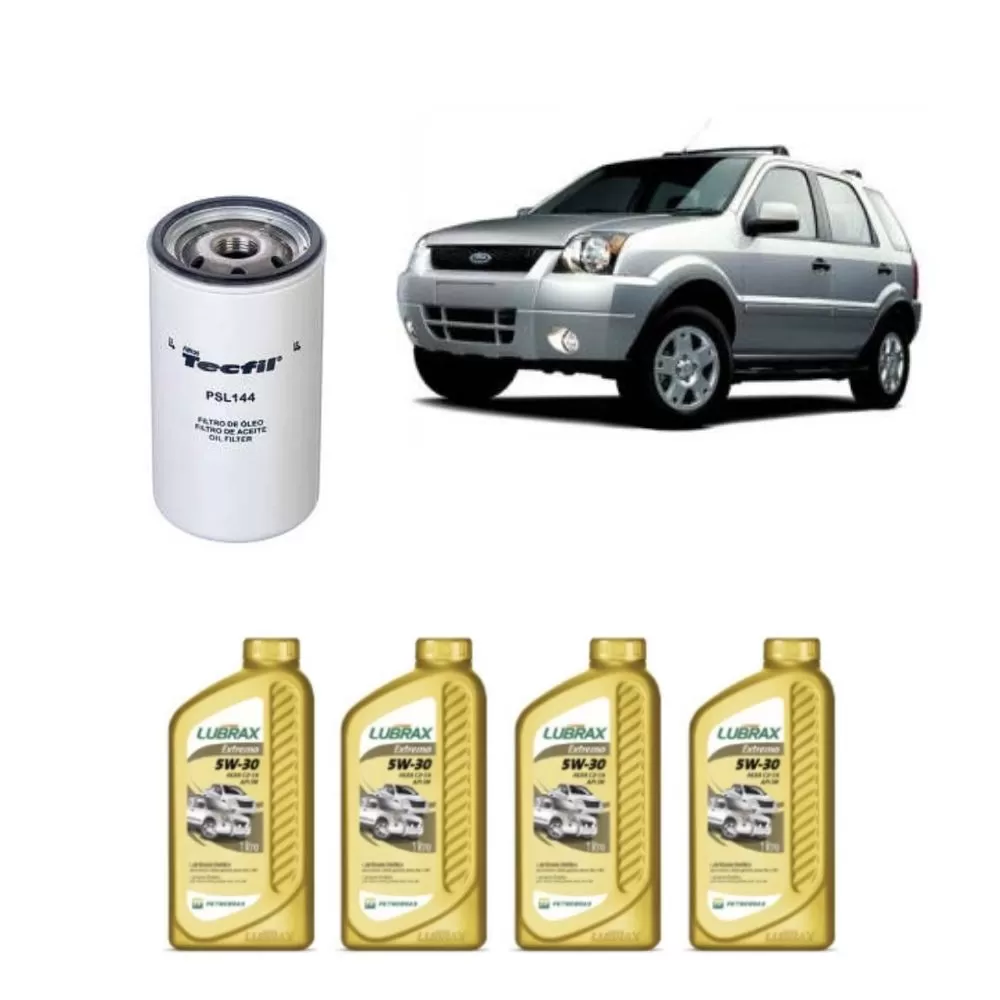 KIT PARA TROCA DE ÓLEO FORD ECOSPORT 1.6 E 2.0 DE 2003 EM DIANTE - TECFIL E LUBRAX